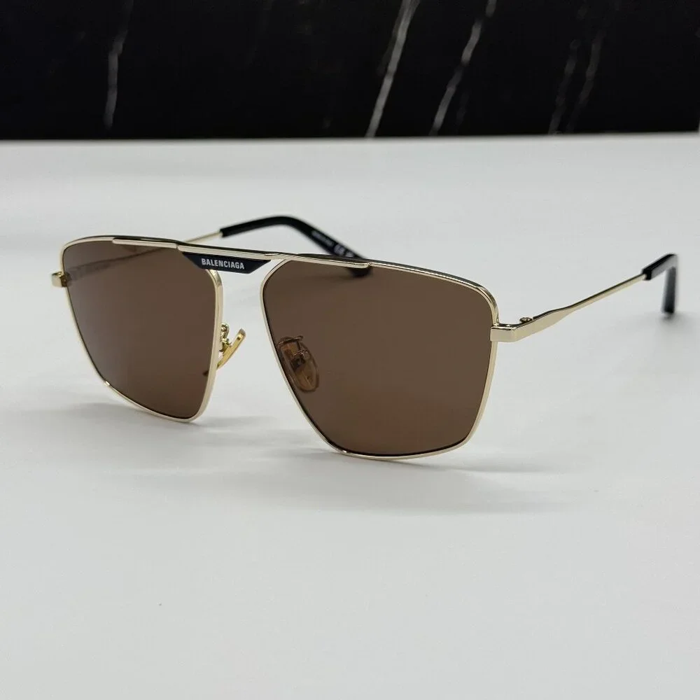 NEW BALENCIAGA SUNGLASSES GOLD UNISEX EYEWEAR BALENCIAGA BB0246SA 003